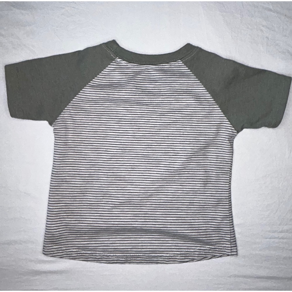 Star Wars The Mandalorian Baby Yoda T-Shirt Olive Green Striped 18M - Picture 2 of 3